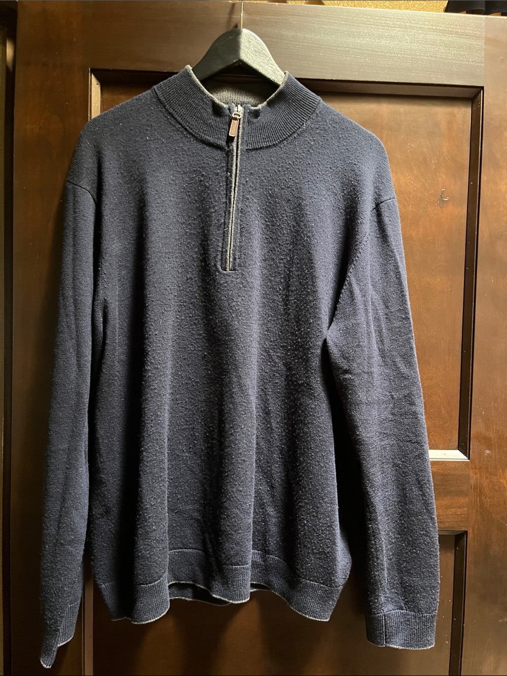 Hart Schaffner Marx Navy Half-Zip Sweater